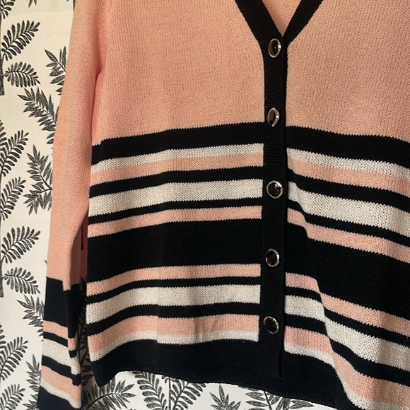 St. John Sport by Marie Gray Cardigan- Pink Black and White Size P - Picture 2 of 9